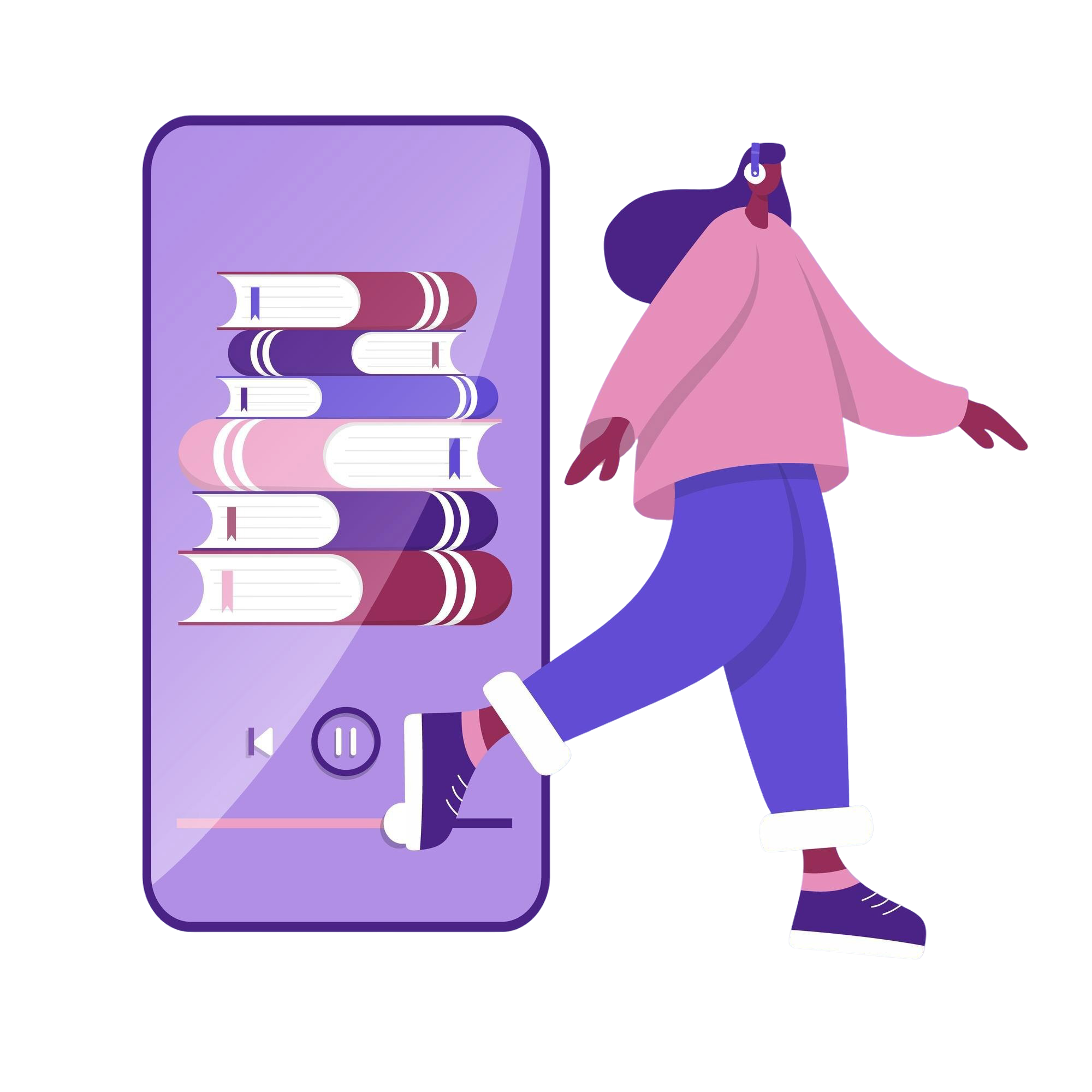 Audiobook and digital learning illustration