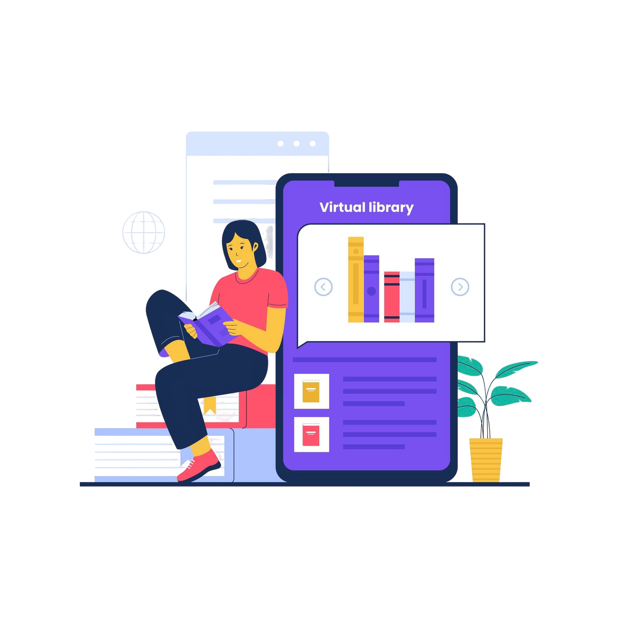 Digital library illustration